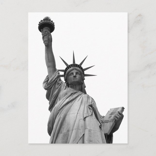 Carte Postale Statue noire et blanche de la Liberté (Devant)