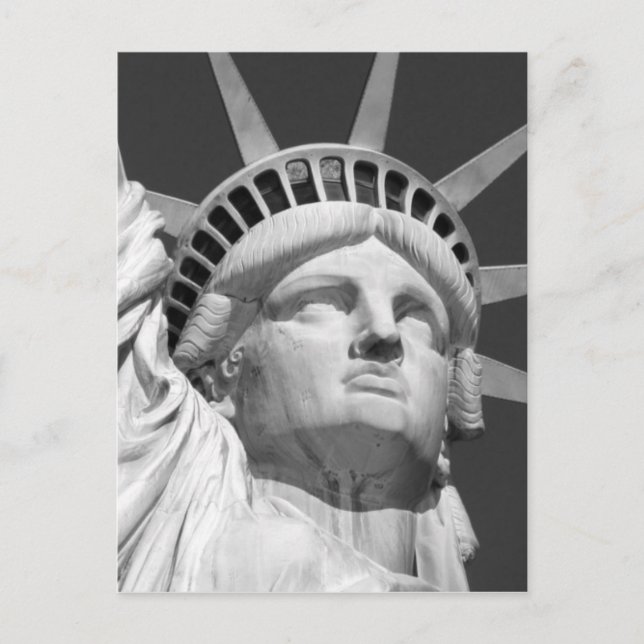 Carte Postale Statue noire et blanche de la Liberté (Devant)
