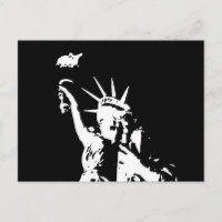 Statue noire et blanche de la Liberté Silhouette