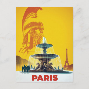 Carte Postale Statue romaine jaune de Paris et Art de Fontaine