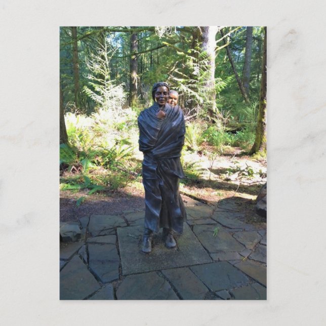 Carte Postale Statue Sacagawea, Fort Clatsop, Astoria, Oregon (Devant)