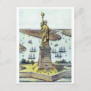 Carte Postale Statue vintage de la Liberté New York