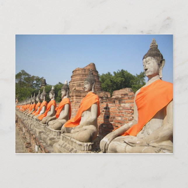 Carte Postale Statues bouddhistes thaïlandaises au temple Ayutth (Devant)