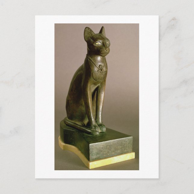 Carte Postale Statuette d'un chat représentant la déesse Bastet (Devant)