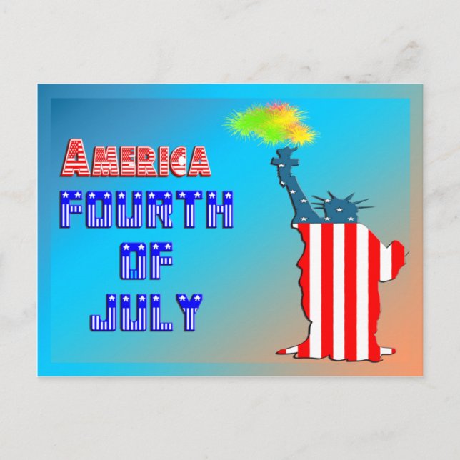 Carte Postale Statut de la liberté 4 juillet (Devant)