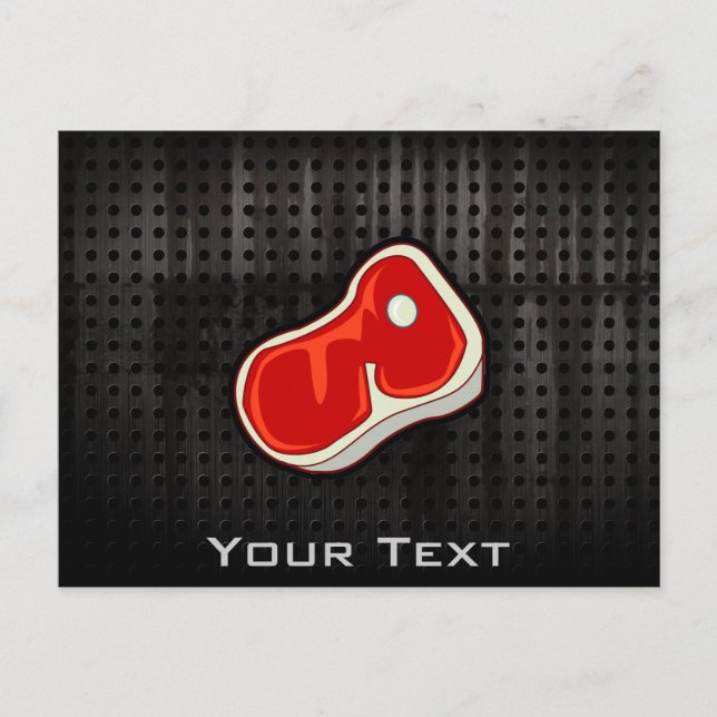 Carte Postale Steak de boucher ; noir (Devant)