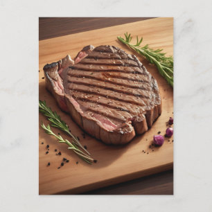 Carte Postale Steak de Ribeye grillé au romarin