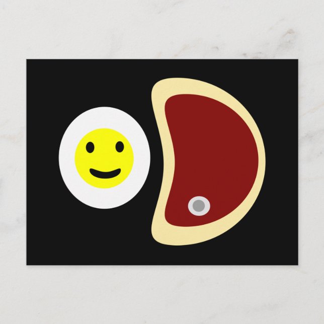 Carte Postale Steak et oeufs (Devant)