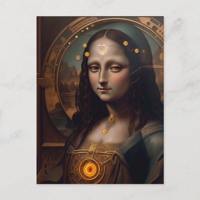 Carte Postale Steam Punk Mona Lisa (Devant)