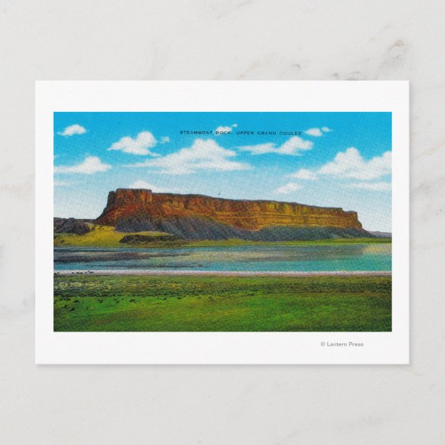 Carte Postale Steamboat Rock, barrage Upper Grand Coulee (Devant)