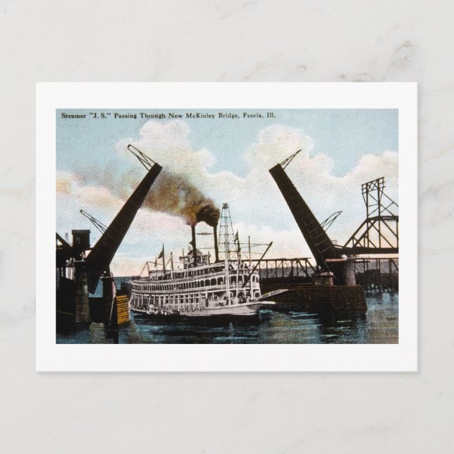 Carte Postale Steamer J.S., Peoria, Illinois (Devant)