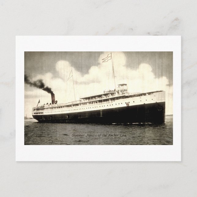 Carte Postale Steamer Juniata de la ligne Ancre (Devant)