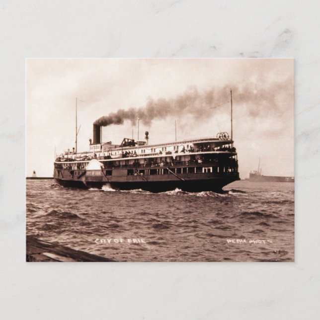 Carte Postale Steamer "Ville d'Érié" Cleveland et Buffalo Line (Devant)