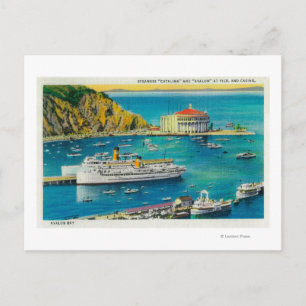 Carte Postale Steamers Catalina et Avalon à Pier et Casino