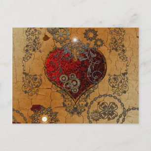 Carte Postale Steampunk, coeur génial