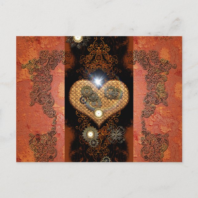 Carte Postale Steampunk, coeur merveilleux (Devant)