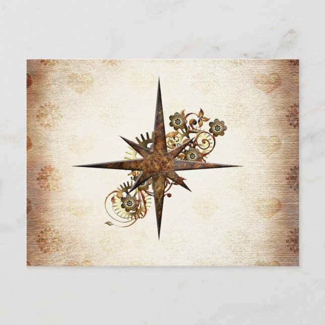 Carte postale Steampunk Compass Star (Devant)