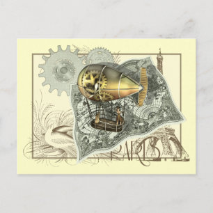 Carte postale Steampunk Dirigible Air Tour