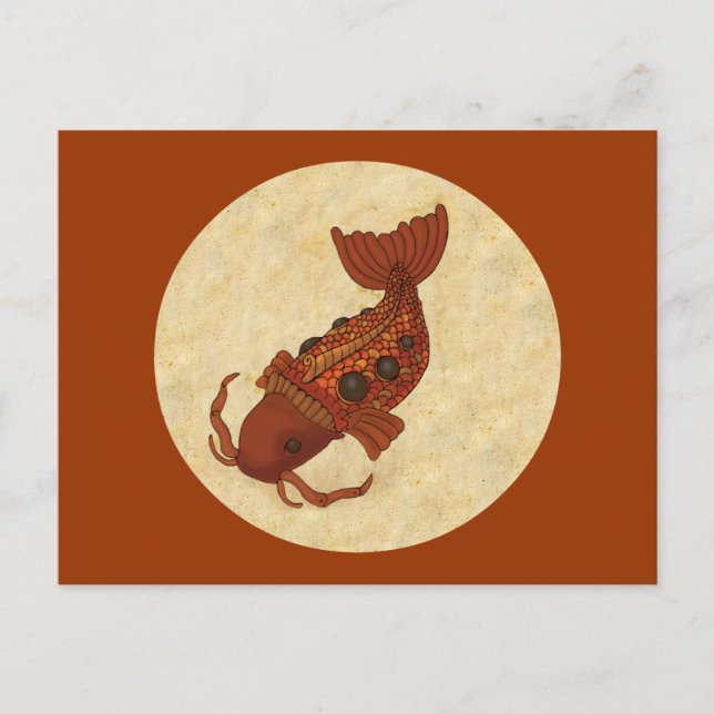 Carte Postale Steampunk Koi (Devant)
