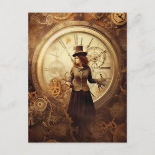 Carte Postale Steampunk mécanique Vintage industriel Cyberpunk