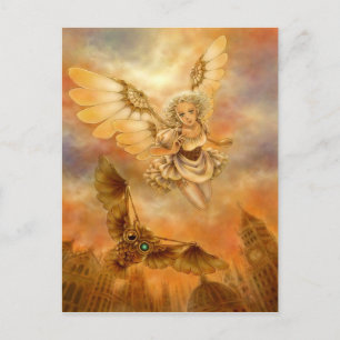 Carte Postale Steampunk Mechanical Owl Fantasy Art Postcard