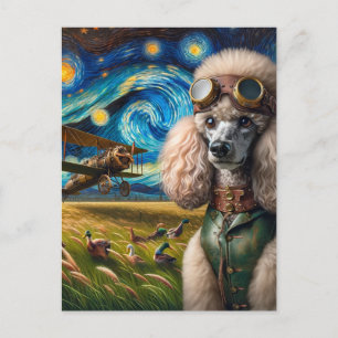 Carte Postale Steampunk Poodle et canards