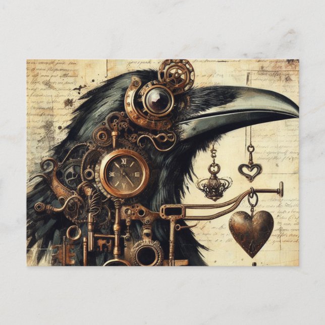 Carte Postale Steampunk Raven (Devant)