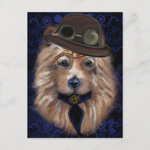 CARTE POSTALE STEAMPUNK TERRIER AUSTRALIEN