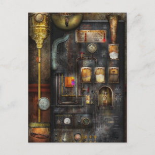 Carte Postale Steampunk - Tout ça pour une tasse de café