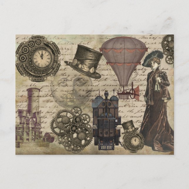 Carte Postale Steampunk Vintage industriel dystopian (Devant)