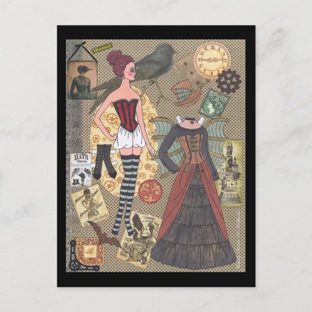 Carte Postale Steampunk Whimsy Paper Doll (Devant)
