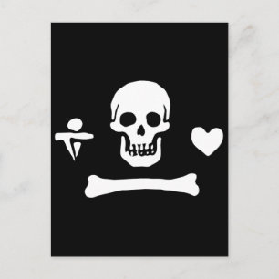 Carte Postale Stede Bonnet authentique drapeau de pirates