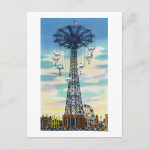 Carte Postale Steeplechase Park Parachute Jump Jump Heure de Jou