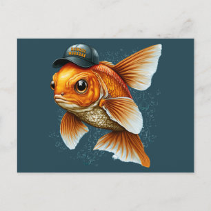 Carte Postale Steet Goldfish en Casquette Nowruz Mobarak