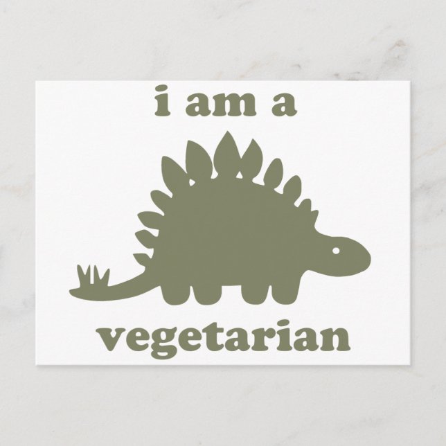 Carte Postale Stegosaurus végétarien Dinosaur - Vert (Devant)