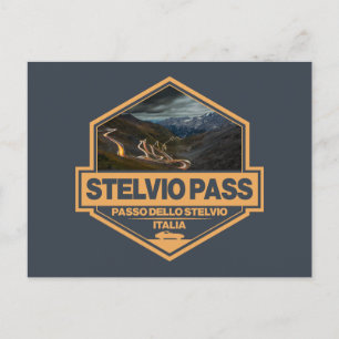 Carte Postale Stelvio Pass Passo Dello Stelvio Travel Art Badge