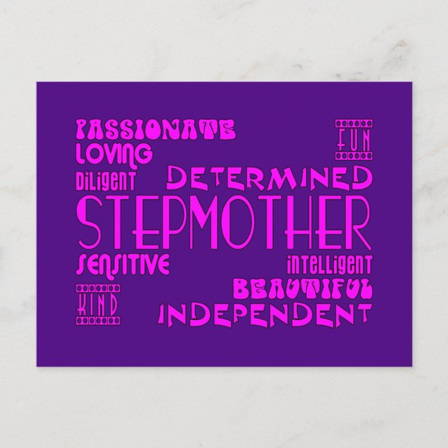 Carte Postale Stepmères Stepmoms Fêtes d'anniversaire : Qualités (Devant)