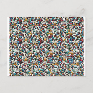Carte Postale Stéréogramme de la lettre R Magic Eye - Sans envel