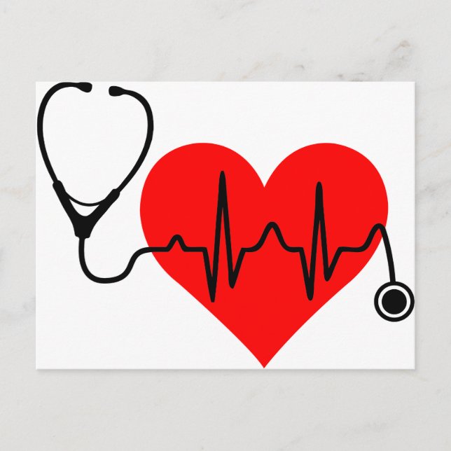 Carte Postale Stéthoscope Heartbeat (Devant)