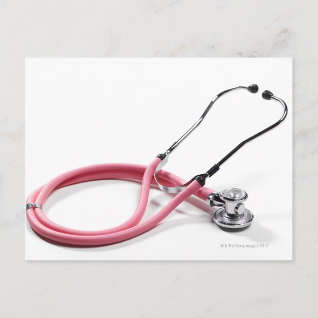 Carte Postale Stéthoscope rose (Devant)