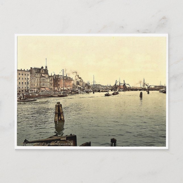 Carte Postale Stettin Harbour, Pommeraina, Allemagne (c.-à-d. Sz (Devant)