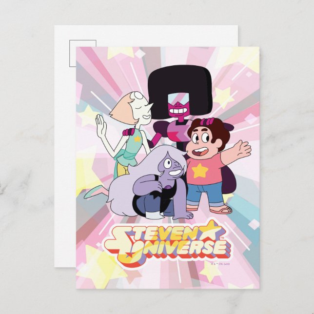 Carte Postale Steven Universe | Crystal Gem Group Huddle (Devant / Derrière)