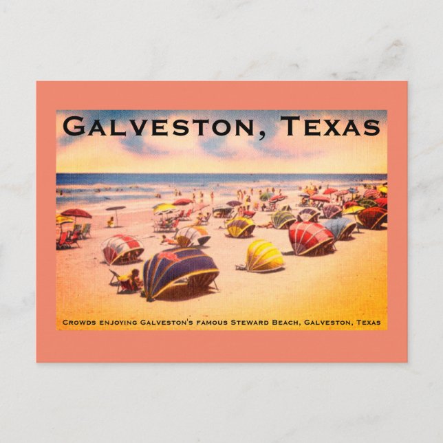 Carte Postale Steward Beach, Galveston, Texas (Devant)
