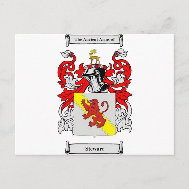 Carte Postale Stewart (anglais) Armoiries (Devant)