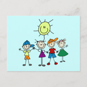 Carte Postale Stick à main Figure Enfants Tshirts et cadeaux