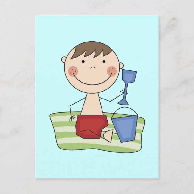 Carte Postale Stick Boy at Beach Tshirts et cadeaux (Devant)