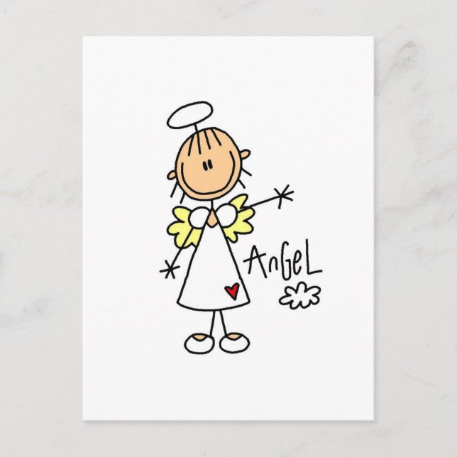 Carte Postale Stick Figure Angel T-shirts et cadeaux (Devant)