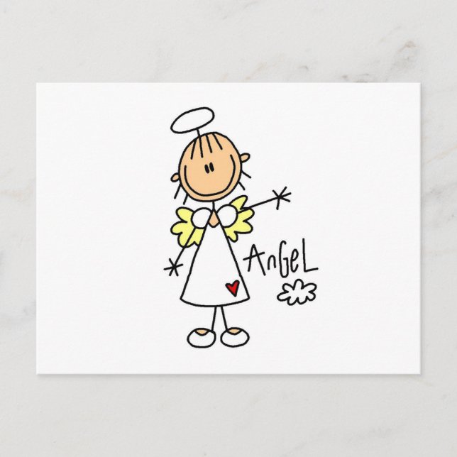 Carte Postale Stick Figure Angel T-shirts et cadeaux (Devant)