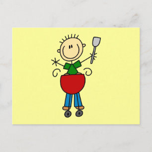 Carte Postale Stick Figure Barbecue T-shirts et cadeaux