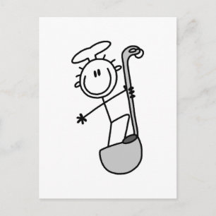 Carte Postale Stick Figure Chef avec Ladle